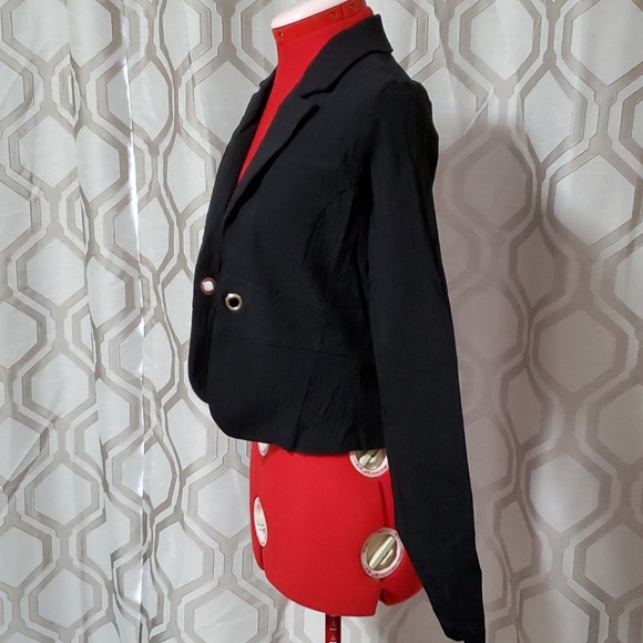 Black stretch blazer with rivets - Picture 2 of 6